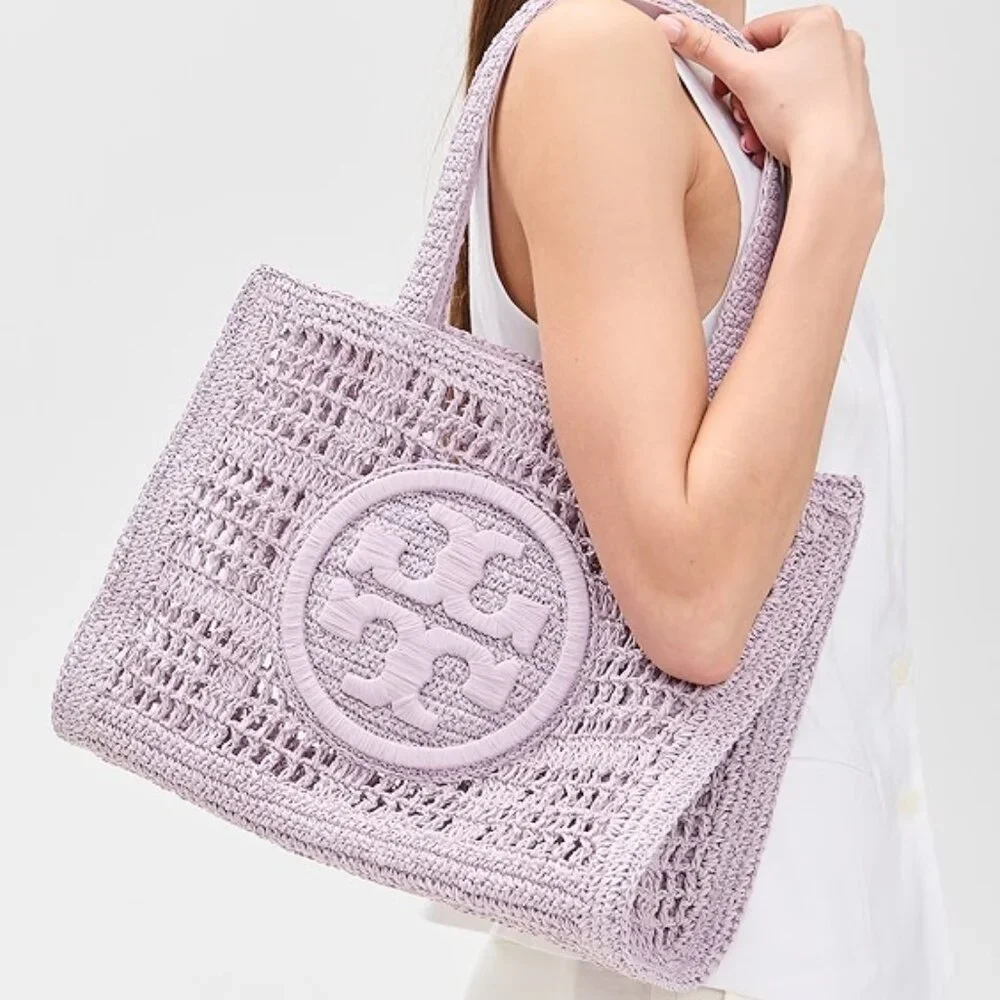 Tory Burch $395 158040 Small Ella Hand-Crocheted Tote Pale Purple NWT!